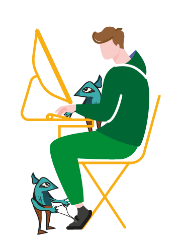 Gremlin y humano en proyecto